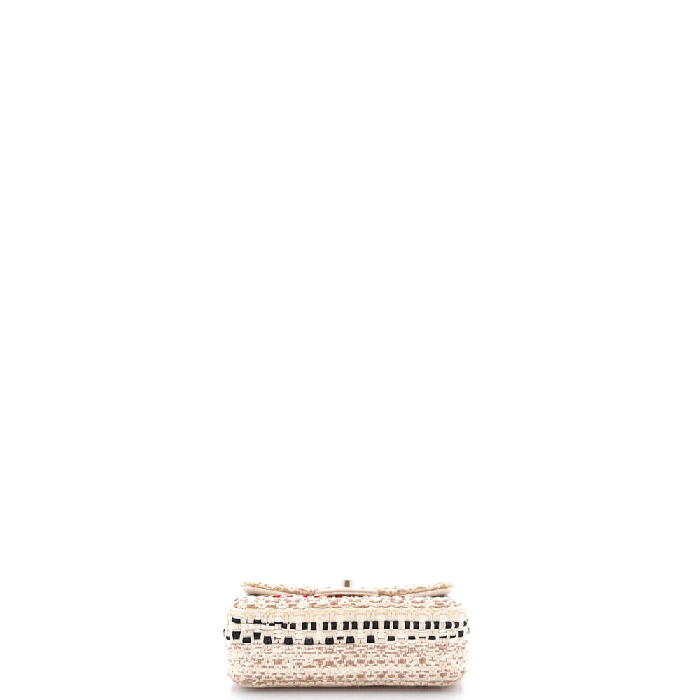 Chanel Mini Classic Single Flap Bag Woven Cotton and Raffia - Picture 4 of 6